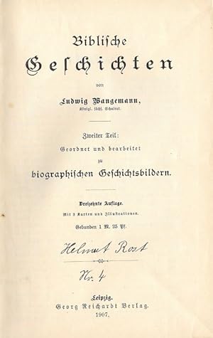 Seller image for Biblische Geschichten Zweiter Teil Geordnet und bearbeitet zu biographischen Geschichtsbildern for sale by Flgel & Sohn GmbH