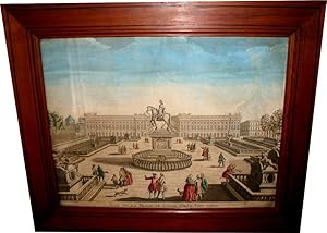 Seller image for Estampe colorie encadre "La Place de Lois XV. le bien aimez"(aujourd'hui place de la Concorde) for sale by JOIE DE LIRE