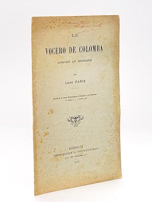 Bild des Verkufers fr Le Vocero de Colomba inspir de Mrime zum Verkauf von Librairie du Cardinal