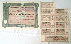 Maschinenfabrik Kießling Aktiengesellschaft Leipzig im November 1929 über 100 Reichsmark plus Gew...