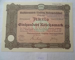 Maschinenfabrik Kießling Aktiengesellschaft Leipzig im November 1929 über 100 Reichsmark