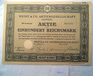 Heine & Co AG 100 RM Leipzig, 30.09.1932 plus Erneuerungsschein