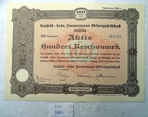 Hupfeld Gebr. Zimmermann AG 100 RM Leipzig, 01.12.1935