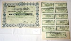 Moritz Prescher Nachfolger AG 100 RM Leipzig-Leutsch, 29.07.1926 plus Erneuerungsschein