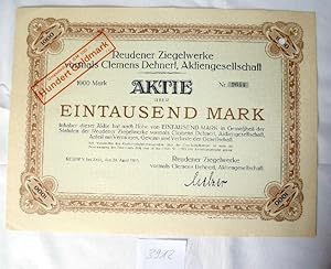 Reudener Ziegelwerke AG vormals Clemens Dehnert AG 100 GM Reuden bei Zeitz, 24.4.1923