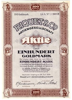 Riquet & Co AG 100 GM Gautzsch-Leipzig, 26.07.1924