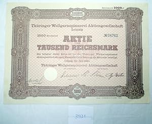 Thüringer Wollgarnspinnerei AG 1.000 RM Leipzig, Juli 1942