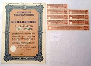 Anleihe Leipziger Stadtanleihe 8%ig 1000 Reichsmark Leipzig, 14.April 1928 plus Erneuerungsschein