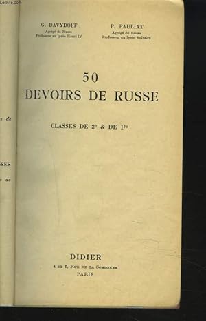 Seller image for 50 DEVOIRS DE RUSSE. CLASSE DE 2e ET DE 1ere. for sale by Le-Livre