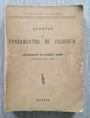 Imagen del vendedor de APUNTES DE FUNDAMENTOS DE FILOSOFA. Curso 1962-1963 a la venta por Librera Sagasta