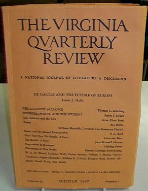 Bild des Verkufers fr The Virginia Quarterly Review: A National Journal of Literature & Discussion: Volume 43, Number 1, Winter 1967 zum Verkauf von Clausen Books, RMABA