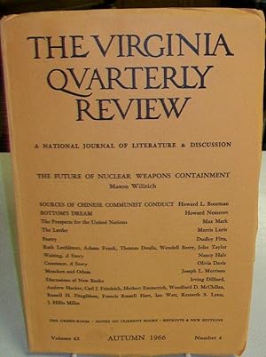 Image du vendeur pour The Virginia Quarterly Review: A National Journal of Literature & Discussion: Volume 42, Number 4, Autumn 1966 mis en vente par Clausen Books, RMABA