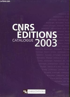 Bild des Verkufers fr Catalogue 2003 de CNRS Editions. zum Verkauf von Le-Livre