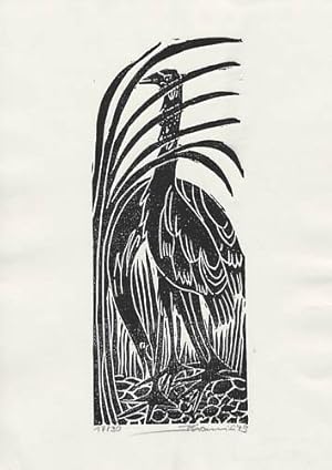 Ohne Titel. Vögel. [19]79. [Original-Holzschnitt / original woodcut].