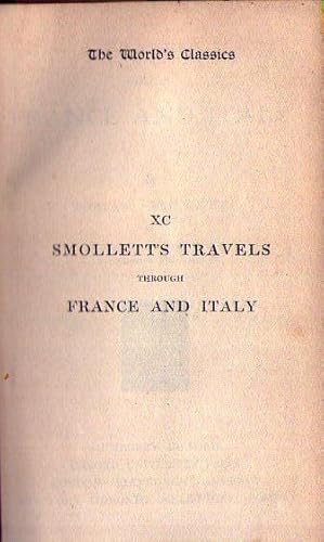 TRAVELS THROUGH FRANCE AND ITALY. With an introduction by Thomas Seccombe