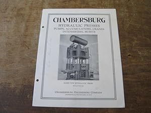Seller image for Chambersburg Hydraulic Presses, Pumps, Accumulators, Cranes, Intensifiers, Hoists. Bulletin 201 for sale by Riverby Books