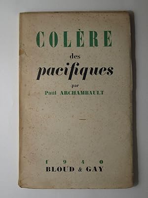 Seller image for Colre des pacifiques. for sale by Librairie Aubry