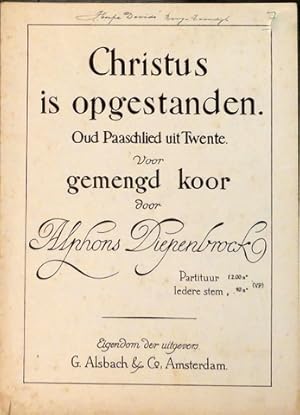 Imagen del vendedor de Christus is opgestanden. Oud paaschlied uit Twente voor gemengd koor a la venta por Paul van Kuik Antiquarian Music