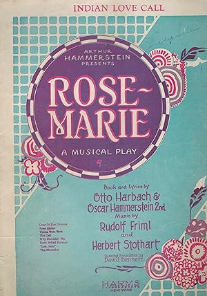 Bild des Verkufers fr Indian Love Call ( From Rose-Marie : A Musical Play ) - Vintage Sheet Music zum Verkauf von ! Turtle Creek Books  !