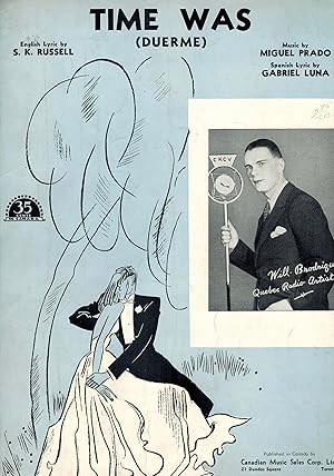 Imagen del vendedor de Time Was ( Duerme ) - Will Broderique Cover - Vintage Sheet Music a la venta por ! Turtle Creek Books  !