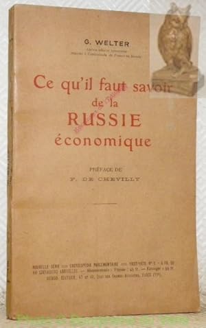 Imagen del vendedor de Ce qu'il faut savoir de la Russie conomique. Prface de F. de Chevilly. a la venta por Bouquinerie du Varis