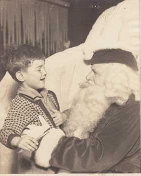 Billie (William) Grant Biddle and Santa Claus.