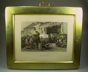 LOT of 4 Antique Engravings Drawn by Thomas Allom. Hand Colored and Framed. China in a Series of ...