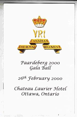 Image du vendeur pour The Royal Canadian Regiment Paardeburg 2000 Gala Ball mis en vente par Riverwash Books (IOBA)