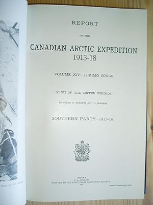 Seller image for Songs of the Copper Eskimos [ Report of the Canadian Arctic Expedition 1913-18 , Vol. XIV, Pt. A] for sale by Expatriate Bookshop of Denmark