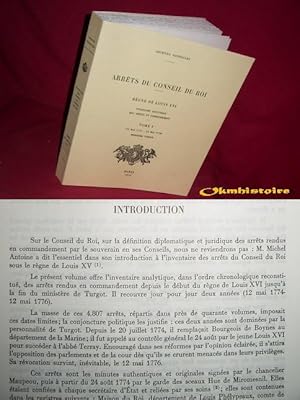 Arrêts du Conseil du Roi. Règne de Louis XVI. Inventaire analytique des arrêts en commandement . ...