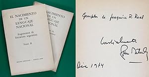 Imagen del vendedor de El Nacimiento de un Lenguaje Nacional. Fragmentos de Literatura Argentina / Compilacin y prlogo de No Jitrik. - 2 vol. a la venta por Lirolay