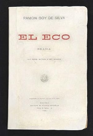 Immagine del venditore per El Eco : Drama en tres actos y en prosa venduto da Lirolay