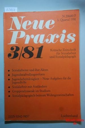 neue praxis. kritische zeitschrift für sozialarbeit und sozialpädagogik. 3/81