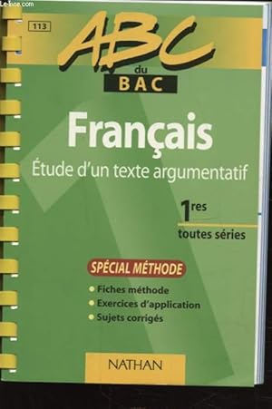 Bild des Verkufers fr ABC DU BAC FRANCAIS 1res TOUTES SERIES zum Verkauf von Le-Livre