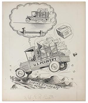 Original pen-and-ink drawing: "U.S. Recovery"