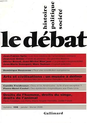 Seller image for LE DEBAT, HISTOIRE, POLITIQUE, SOCIETE, N 108, JAN.-FEV. 2000 for sale by Le-Livre