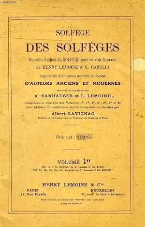 Seller image for SOLFEGE DES SOLFEGES, VOLUME 1B for sale by Le-Livre