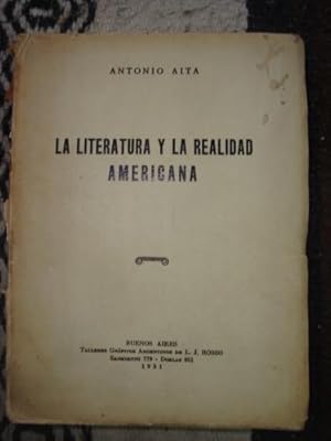 Seller image for La literatura y la realidad americana for sale by Libros del cuervo