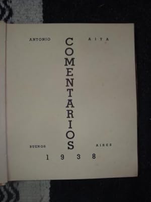 Seller image for Comentarios for sale by Libros del cuervo