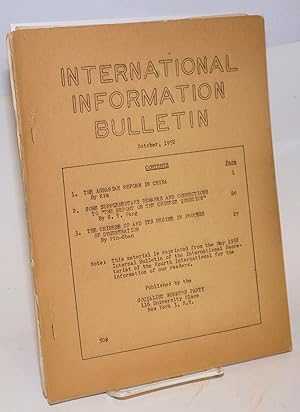 Imagen del vendedor de International information bulletin. (October 1952) a la venta por Bolerium Books Inc.