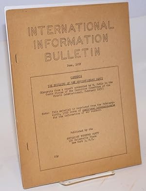 Imagen del vendedor de International information bulletin. (June 1952) a la venta por Bolerium Books Inc.