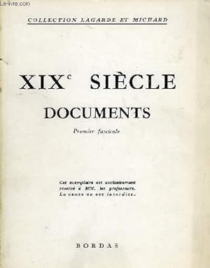 Bild des Verkufers fr XIXe SIECLE, DOCUMENTS, 1er FASCICULE, 2e FASCICULE zum Verkauf von Le-Livre