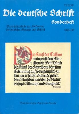 Bild des Verkufers fr Die deutsche Schrift. Vierteljahresschrift zur Frderung der deutschen Sprache und Schrift. zum Verkauf von Galerie Joy Versandantiquariat  UG (haftungsbeschrnkt)