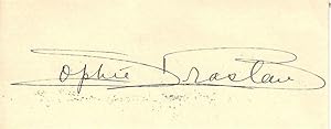 Autograph / signature of the American mezzo-contralto, Sophie Braslau.