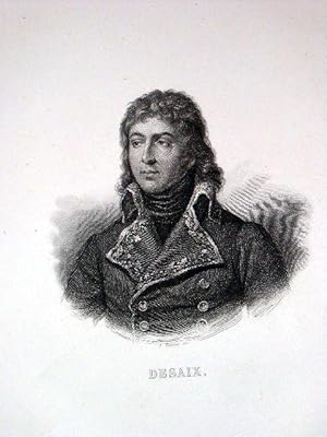 Bild des Verkufers fr Gravure XIX me en noir grave par A. Ethiou reprsentant DESAIX, Louis-Charles-Antoine, (1768-1800), gnral zum Verkauf von JOIE DE LIRE