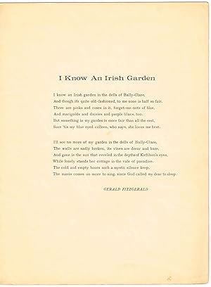 Seller image for I KNOW AN IRISH GARDEN (for LOW voice in F) for sale by SUNSET BOOKS