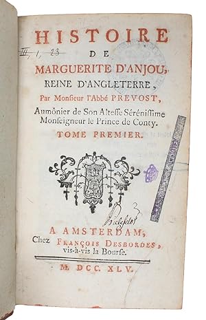 Histoire de Marguerite D'Anjou, Reine D'Angleterre. 2 vols.