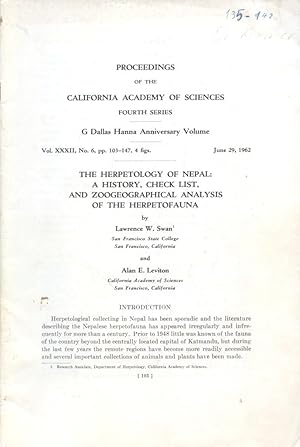 Image du vendeur pour The Herpetology of Nepal: A History, Chekd List, and Zoogeographical Analysis of the Herpetofauna mis en vente par Frank's Duplicate Books