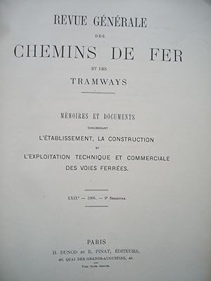 Revue Générale des CHEMINS de FER et des TRAMWAYS second semestre 1906