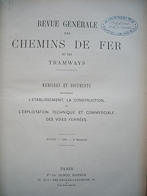Revue Générale des CHEMINS de FER et des TRAMWAYS 2° semestre 1905